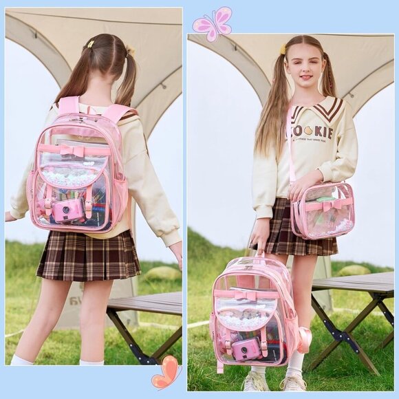 Heart-Shaped Sparkly Clear Bag - Stadium Approved, Perfect for Every Occasion - Picture 2 of 6